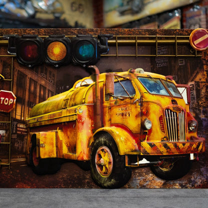 Gas Truck 3D Retro Frame Wall Decor | 24 x 16 inches