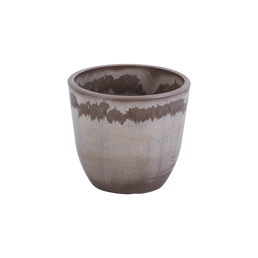 Sophisticated Taupe FRP Dark Grey Pots | Set of 6