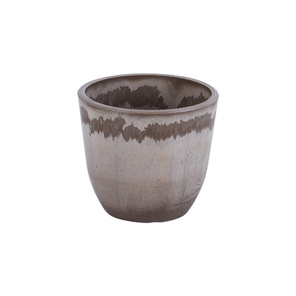 Sophisticated Taupe FRP Dark Grey Pots | Set of 6