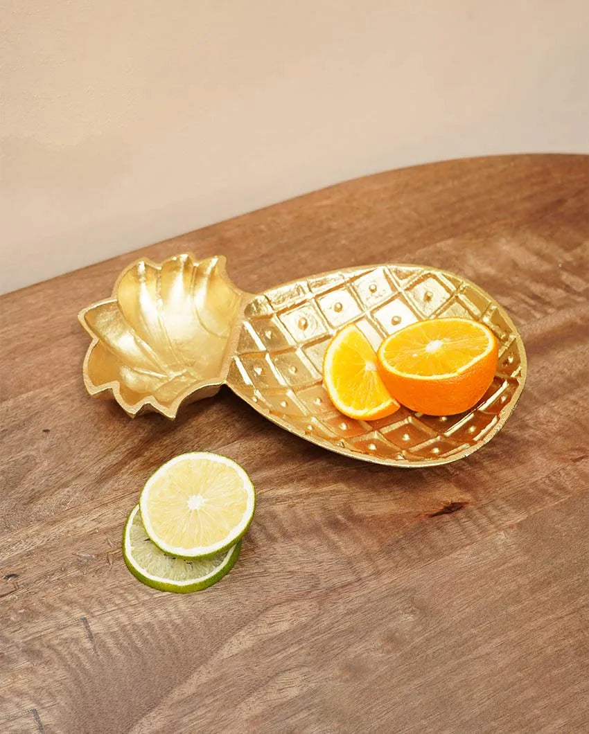 Pineapple Shape Iron Platter | 11 x 6 x 2 inches