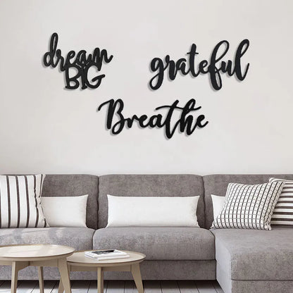 Grateful & Dream Big & Breathe Wall Quotes