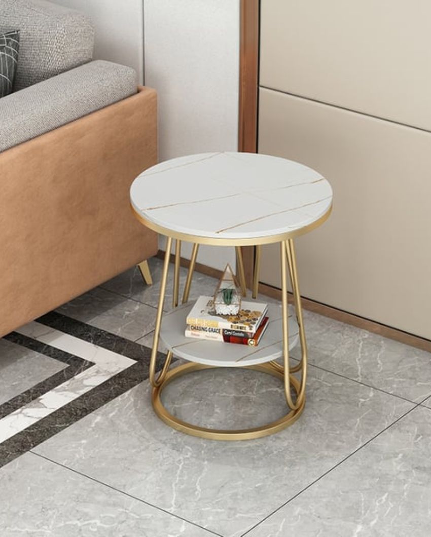 Bradford Round Marble Sofa Side Table | 16 x 24 inches