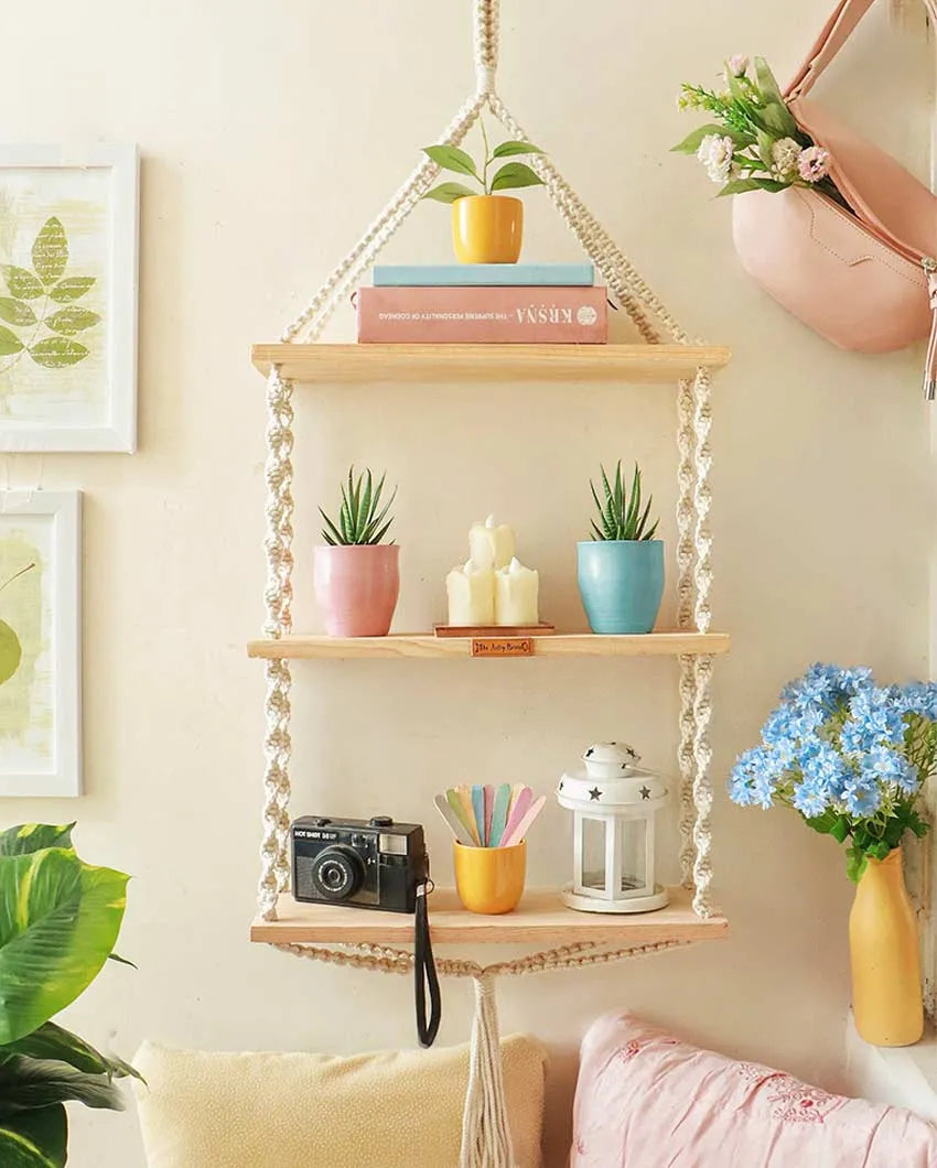 Boho 3 Layered Cotton Floating Shelf