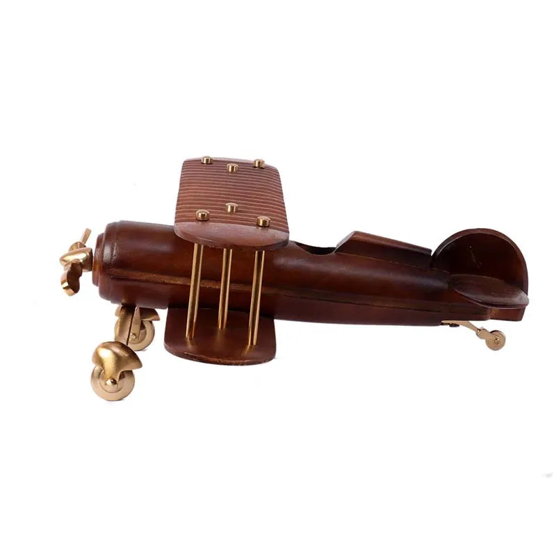 Vintage Wooden Handicrafted Décor Airplane