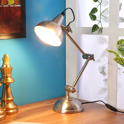 Shiny Triple Adjustment Table Lamp | Multiple Colors Silver