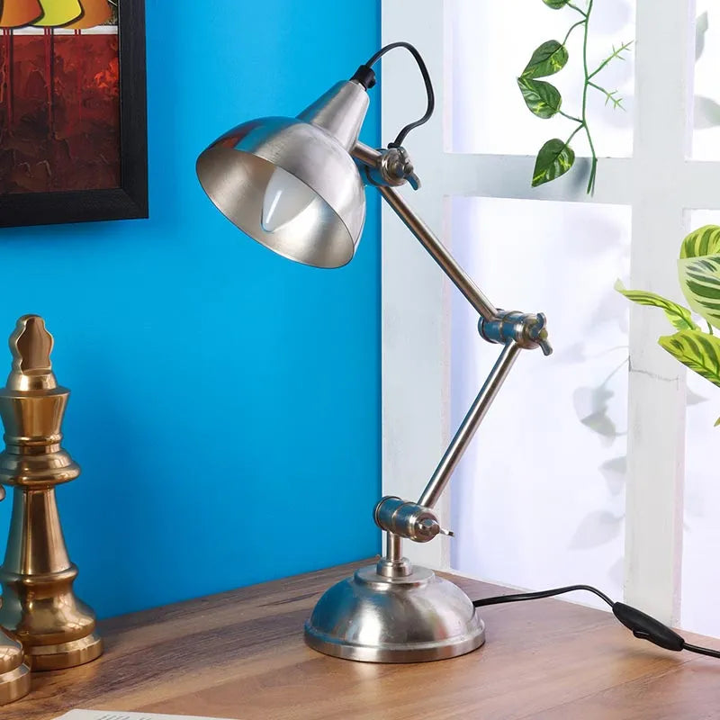 Shiny Triple Adjustment Table Lamp | Multiple Colors Silver