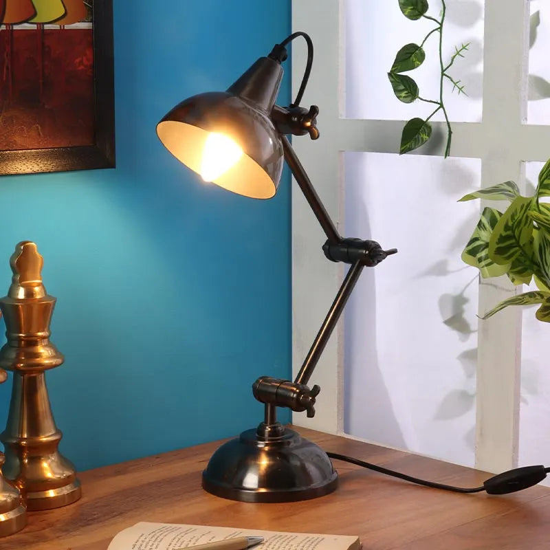 Shiny Triple Adjustment Table Lamp | Multiple Colors Black