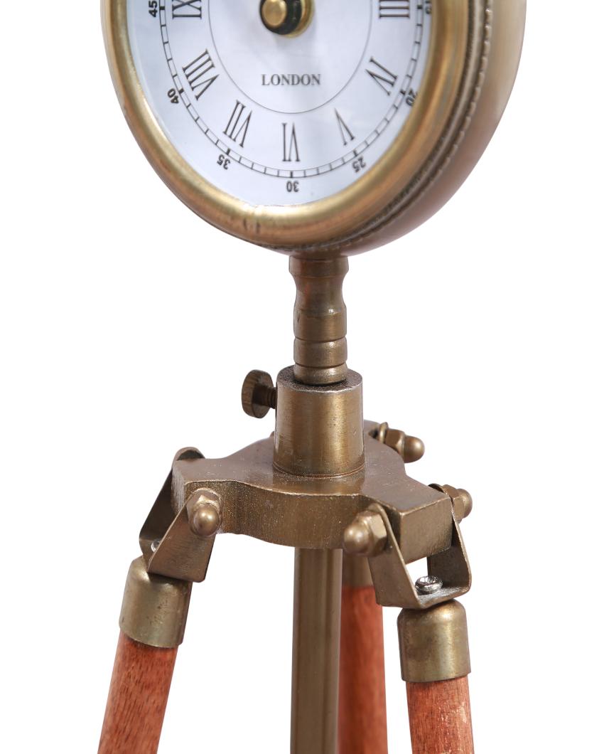 Antique Brass Tripod Clock | 16.5 Inches
