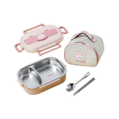 Pink Rabbit Kids Lunch Tiffin Box with Insulated Cover