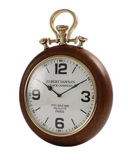 Elegant White & Brown Sullivan Wall Clock | 13 x 3 x 17 inches