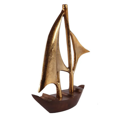 Raw Matt Gold Aluminum Sailing Boat For Table Décor Default Title