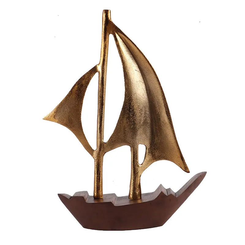 Raw Matt Gold Aluminum Sailing Boat For Table Décor Default Title