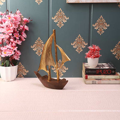 Raw Matt Gold Aluminum Sailing Boat For Table Décor Default Title