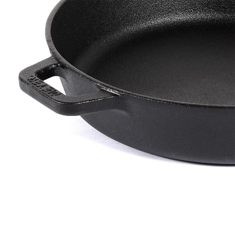 Black Pre-Seasoned Cast Iron Skillet with 2 Side Handles | 8.6 Inch, 9.4 Inch, 10 Inch 9.4 Inches