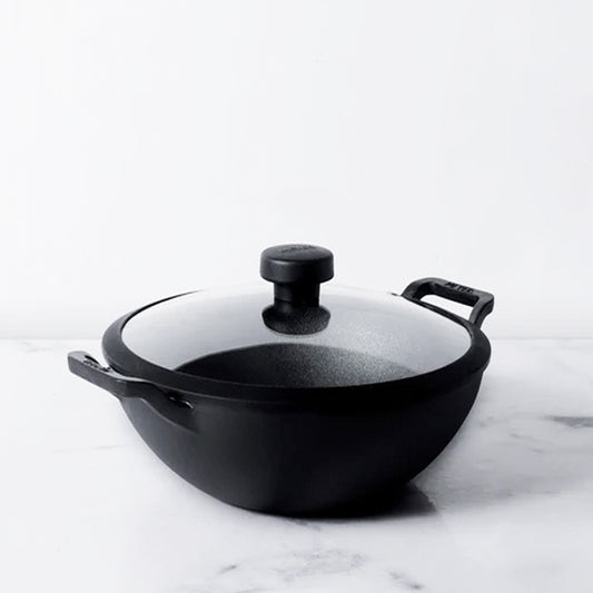 Deep Kadai/Wok With Glass Lid | 8 Inches Default Title