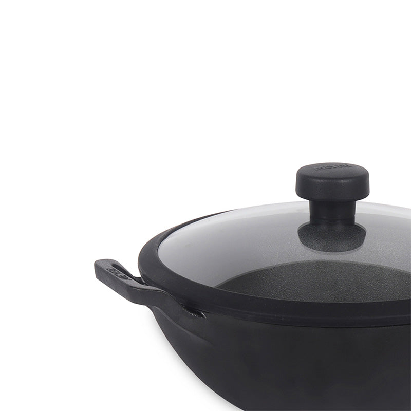 Deep Kadai/Wok With Glass Lid | 8 Inches Default Title