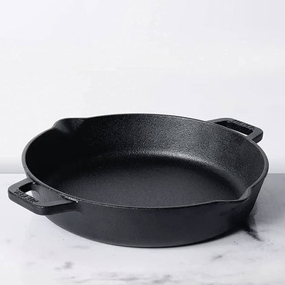 Black Pre-Seasoned Cast Iron Skillet with 2 Side Handles | 8.6 Inch, 9.4 Inch, 10 Inch 10 Inches