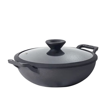 Kadai With Glass Lid | 8 Inch, 9 Inch, 10 Inch, 12 Inch 8 Inches
