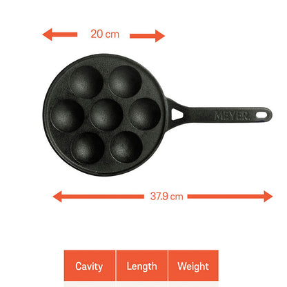 Pre Seasoned Cast Iron Appam Pan | 8 Inches Default Title