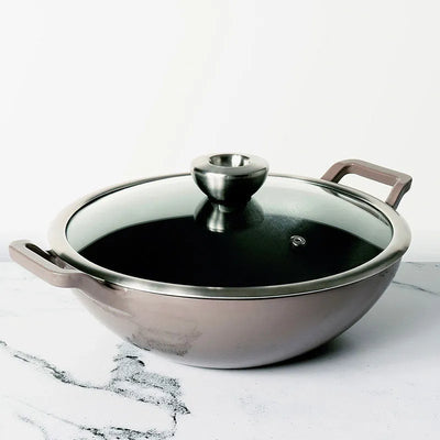 Grey Enamel Cast Iron Kadai | 10 Inches Default Title