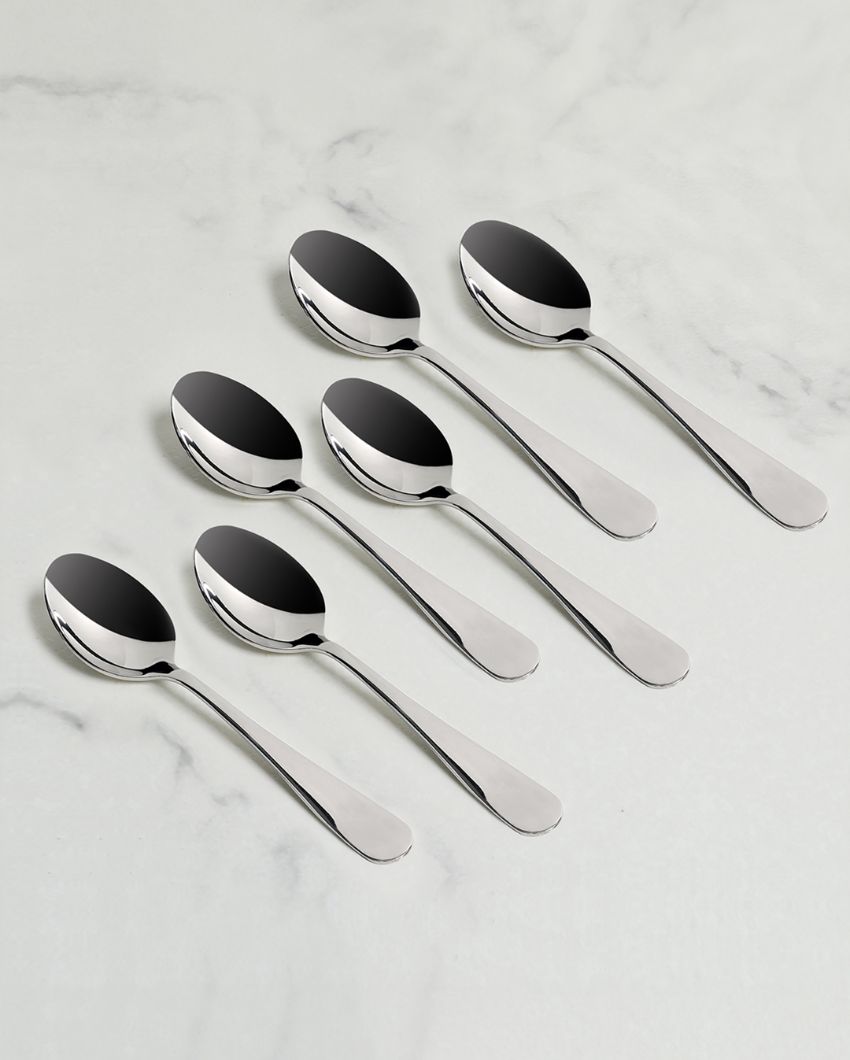 Delicate High-Gloss Stainless Steel Tea Spoon Set | 6 Inches