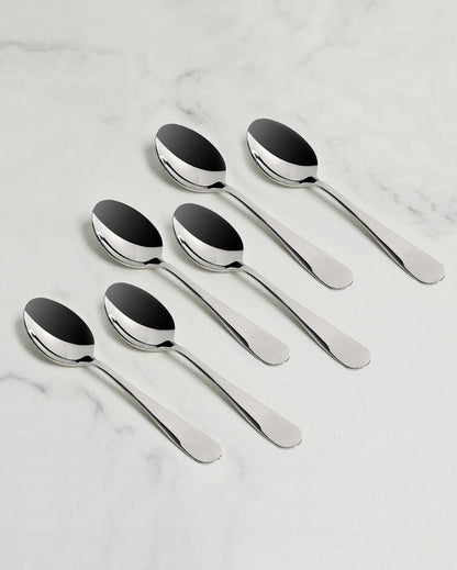 Stylish High-Gloss Stainless Steel Table Spoon Set | 8 Inches