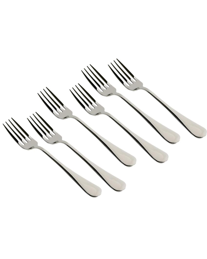 Classic High-Gloss Stainless Steel Dinner Fork Set | 8 Inches