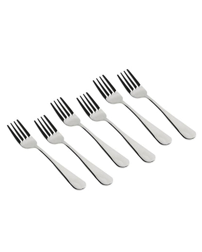 Chic High-Gloss Stainless Steel Tea Fork Set | 6 Inches