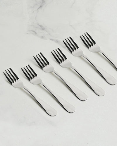 Chic High-Gloss Stainless Steel Tea Fork Set | 6 Inches