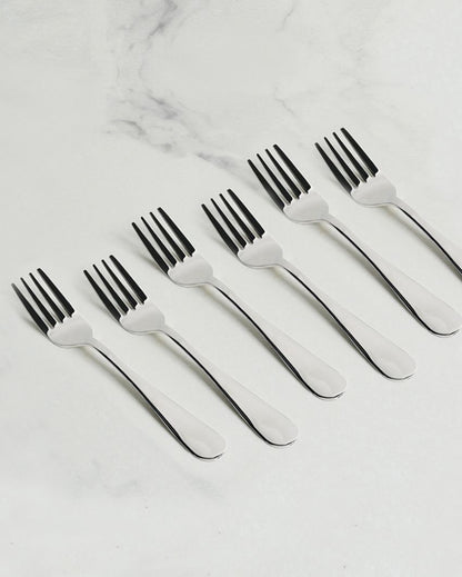 Chic High-Gloss Stainless Steel Tea Fork Set | 6 Inches