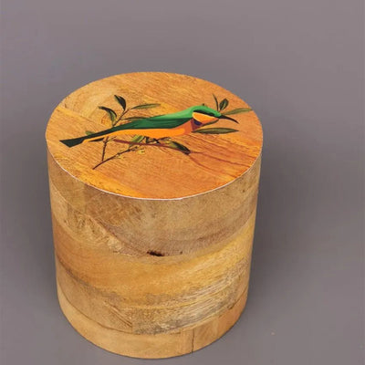 Cute Songbird Wooden Eco Friendly Jar | 250Ml | 4 x 4 inches