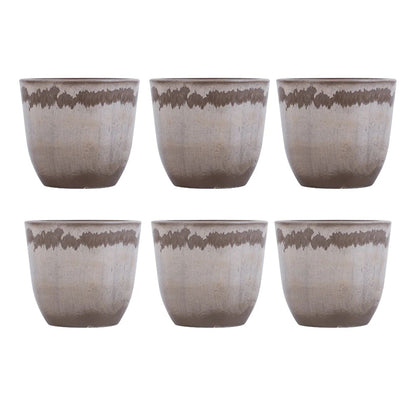 Sophisticated Taupe FRP Dark Grey Pots | Set of 6