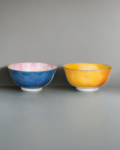 KitchenCraft Vibrant Stoneware Bowls | Set of 2 | 6 x 3 inches