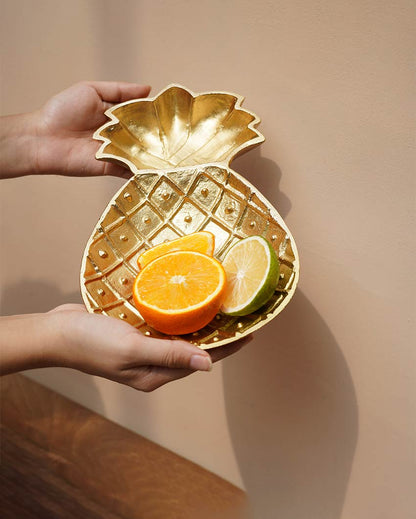 Pineapple Shape Iron Platter | 11 x 6 x 2 inches