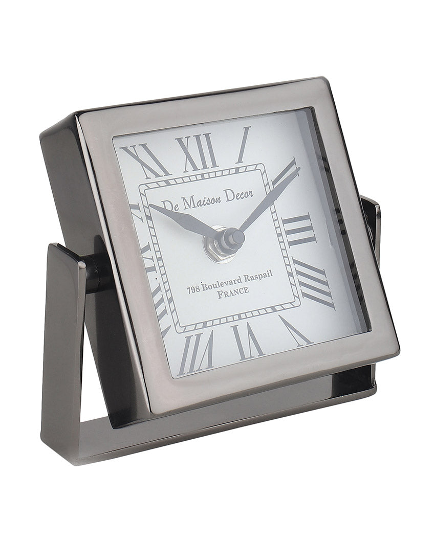 Time Canvas Steel Table Clock Black