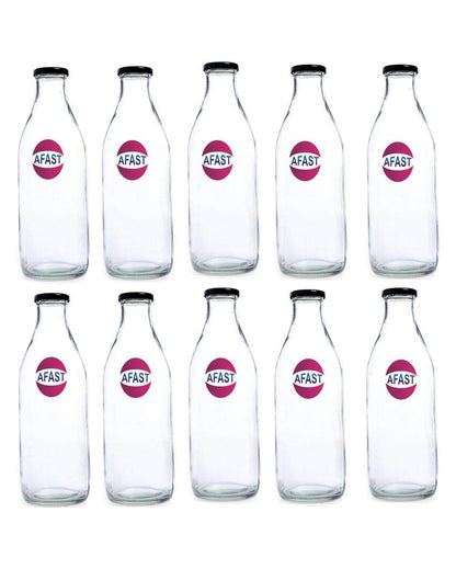 Sleek Clear Glass Water and Milk Serving Bottle Medium Sized for Home or Office | 500 ML | 3 x 8 inches