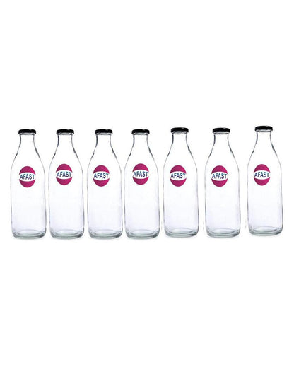 Sleek Clear Glass Water and Milk Serving Bottle Medium Sized for Home or Office | 500 ML | 3 x 8 inches