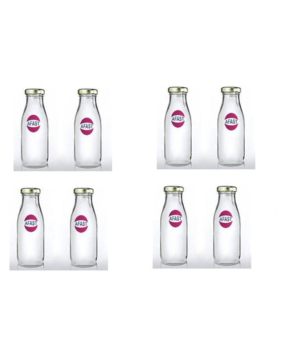 Sleek Clear Glass Water and Milk Serving Bottle Medium Sized for Home or Office | 500 ML | 3 x 8 inches