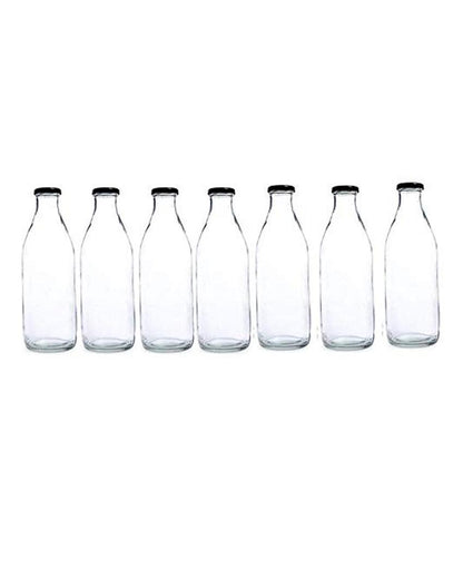 Sleek Clear Glass Water and Milk Serving Bottle Medium Sized for Home or Office | 500 ML | 3 x 8 inches