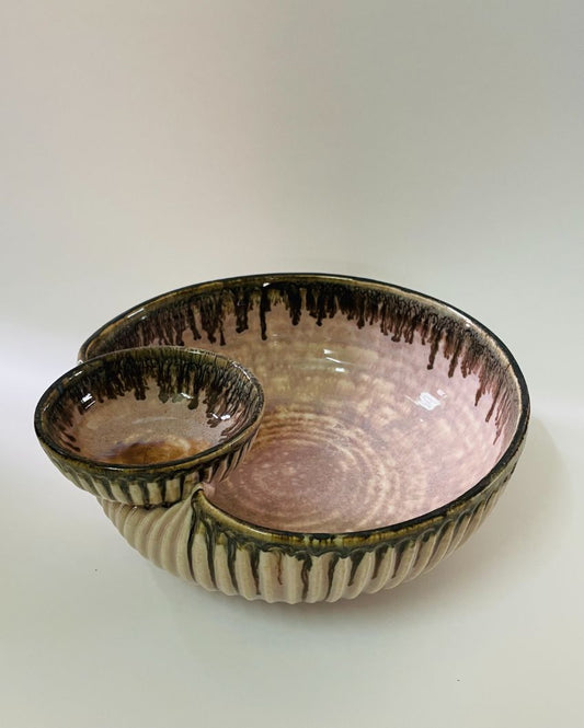 Roseate Small Dip Ceramic Serving Bowl | 8 x 4 inches