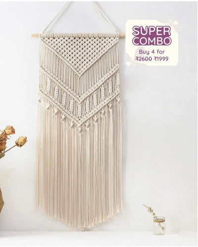 Ivory Macrame Braided Wall Hanging