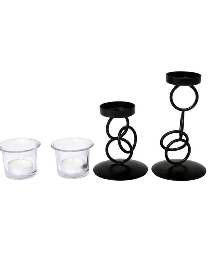 Tealight Candle Holder with Glass Holder | Pack of 2