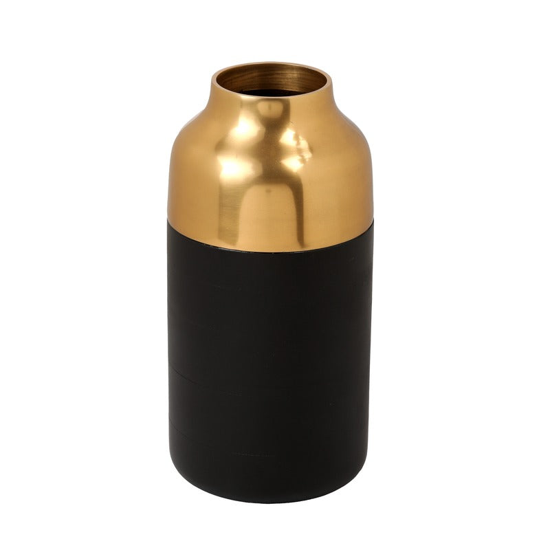 Cylindrical Deidra Wood Small Vase | Multiple Colors Gold