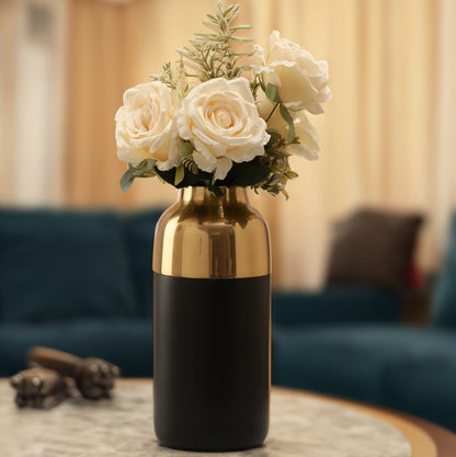 Cylindrical Deidra Wood Large Vase | Multiple Colors Gold