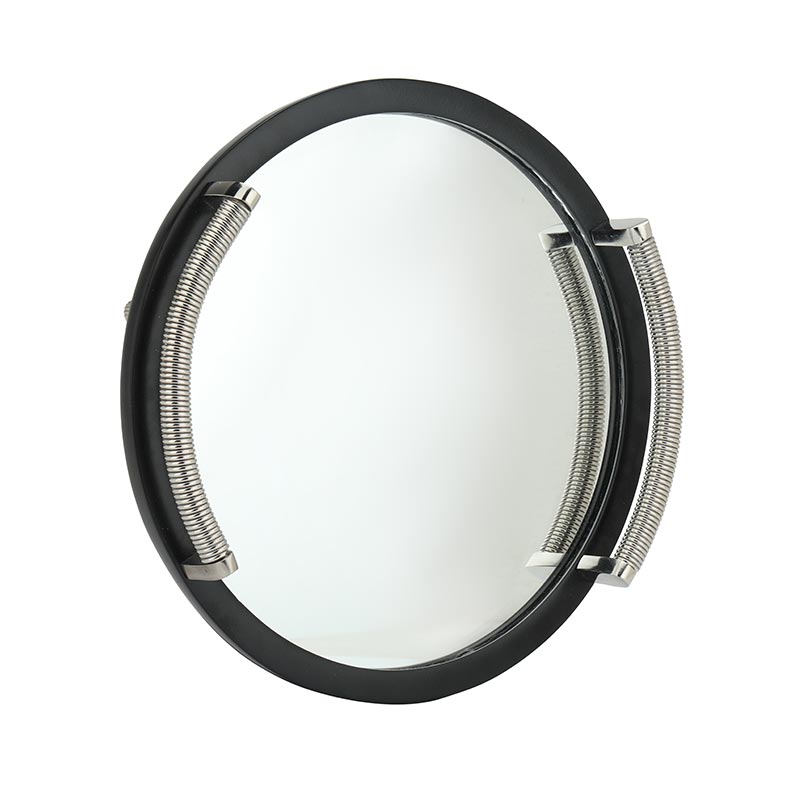Allie Large Mirror Tray | Multiple Colors Black Silver