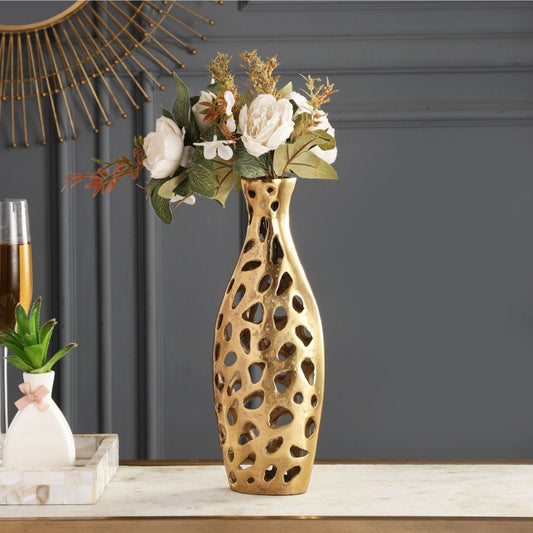 Sophia Floral Vase | 12 Inch | Multiple Colors Gold