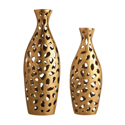 Sophia Floral Vase | Set of 2 | Multiple Colors Gold