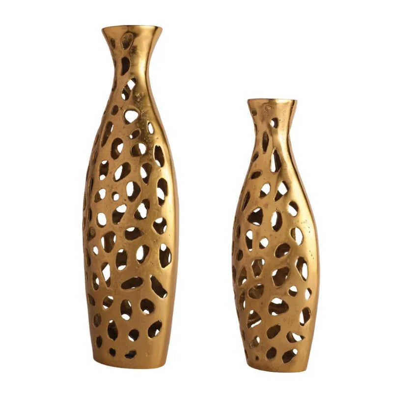 Sophia Floral Vase | Set of 2 | Multiple Colors Gold