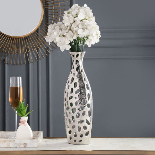 Sophia Floral Vase | 15.5 Inch | Multiple Colors Silver