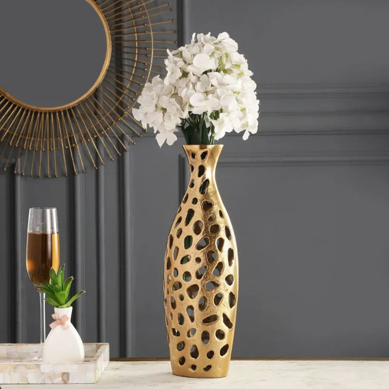 Sophia Floral Vase | 15.5 Inch | Multiple Colors Gold